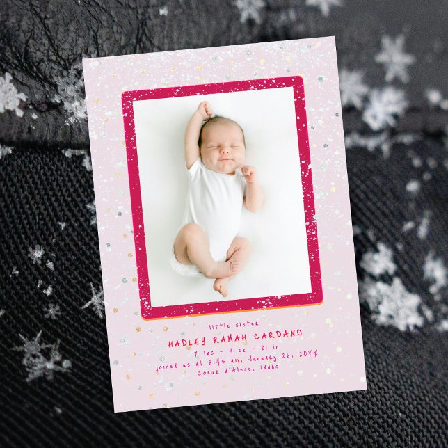 Baby Flurry | Lodräts födelsemeddelande Inbjudningar (Skapare uppladdad)