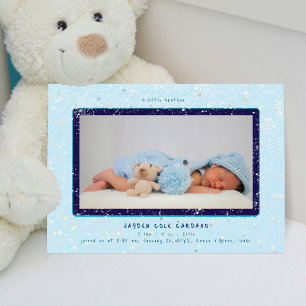 Baby Flurry Vågräts födelsemeddelande Inbjudningar