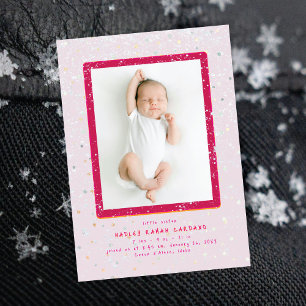 Baby Flurry   Vertikal födelsetavla Inbjudningar