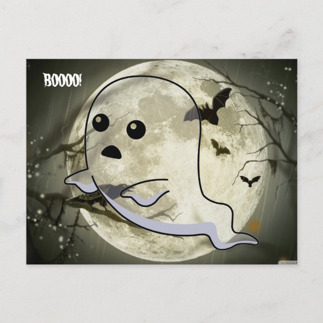Baby Flytande Ghost omringat av Fladdermöss Vykort (Framsida)