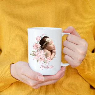 Baby, född fotokollage New Modern Mugg