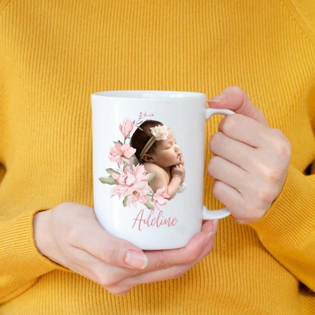 Baby, född fotokollage New Modern Mugg (Skapare uppladdad)