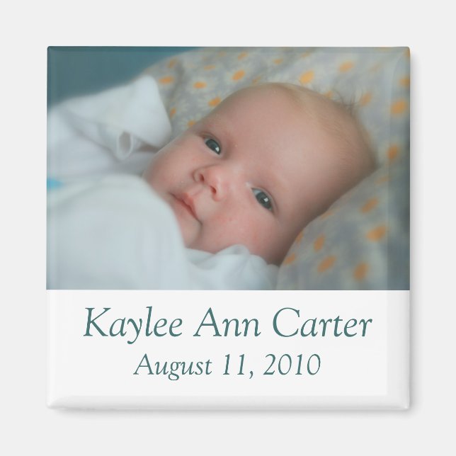 Baby födelse kungörelse magnet (Framsidan)