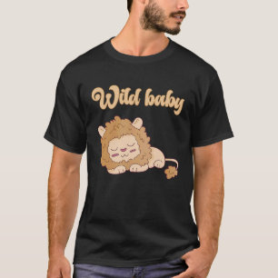 Baby födelsedag En Vild Lejona djur Firande Bo T Shirt