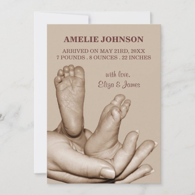 Baby födelsedag meddelande (Framsida)