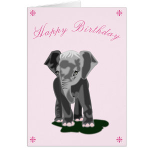 Baby-födelsedagskortet Baby Elephant - din text Na Hälsningskort