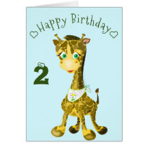 Baby-födelsedagskortet Lycklig Baby Giraffe - din 