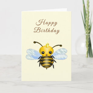 Baby födelsekort drottning Bee - Din text Namn Kort