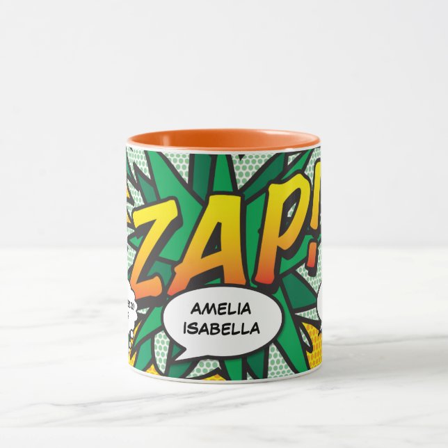 Baby födelseland Tecknad Bok Pop Art Keepsaké Mugg (Center)