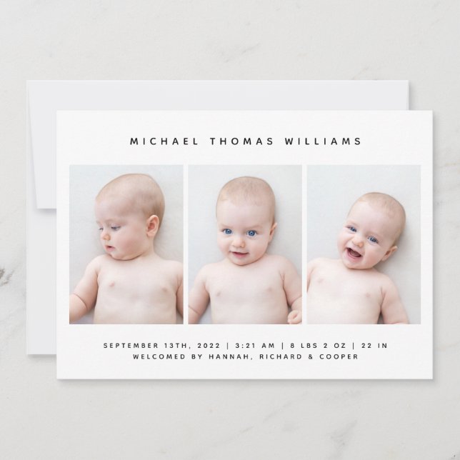 BABY FÖDELSEMEDDELANDE (Framsida)