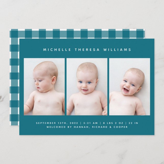 BABY FÖDELSEMEDDELANDE (Fram/baksida)