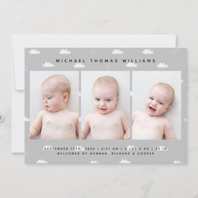 BABY FÖDELSEMEDDELANDE (Framsida)