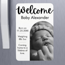 Baby födelsemeddelande - Arched Photo Magnet
