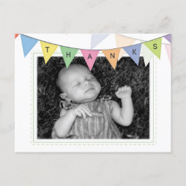 Baby födelsemeddelande Tack Fotovykort Meddelande Vykort