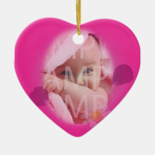 Baby födelsepost julgransprydnad keramik