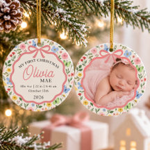 Baby födelsetestatistik Blommig Min Första Jul