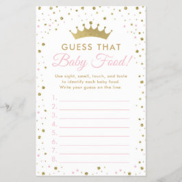 Baby Food Guessing Baby Shower-spel Flygblad