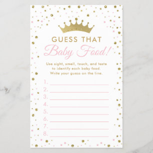 Baby Food Guessing Baby Shower-spel Flygblad