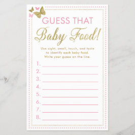 Baby Food Guessing Baby Shower-spel Flygblad
