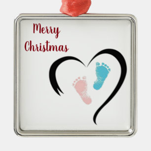 ***BABY FOOTPRINS*** CHRISTMAS ORNATION JULGRANSPRYDNAD METALL