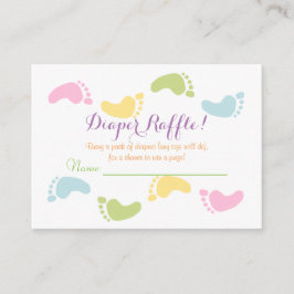 Baby Footprint Baby Shower Raffle Biljett Tilläggskort