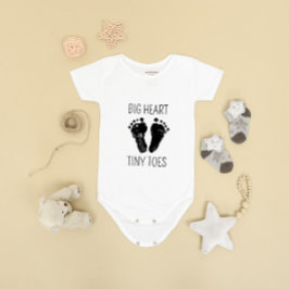 Baby Footprint Big Heart Tiny Toes Bodykostes T Shirt