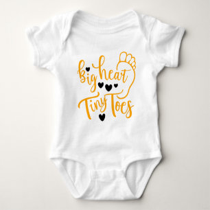 Baby Footprint Big Heart Tiny Toes Söta T Shirt
