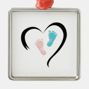 ***BABY FOOTPRINTS*** CHRISTMAS ORNATION JULGRANSPRYDNAD METALL