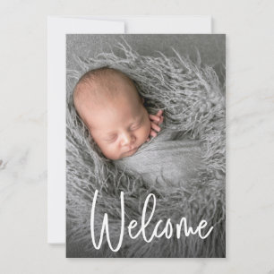 Baby för att hantera välkomstfotoskript i Trendige Tack Kort