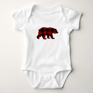 Baby för buffelplädbjörn t shirt
