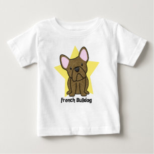 Baby för bulldogg för Kawaii stjärna Brindle T-shirt