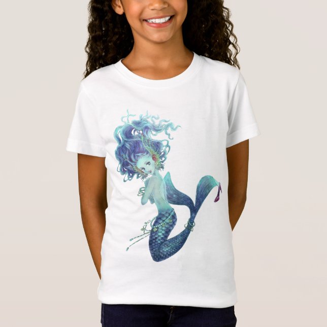 Baby för fantasisjöjungfruflickor - dockaT-tröja Tee Shirt (Framsida)