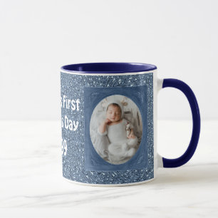 Baby för fars dag för blåttPaisley pappor 1st foto Mugg