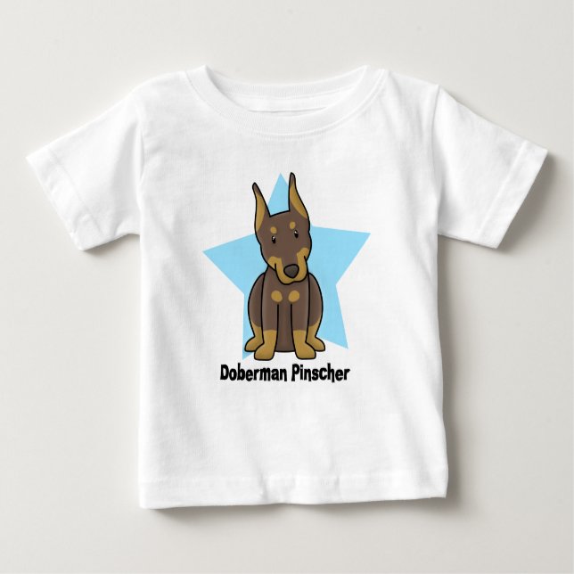 Baby för Pinscher för Doberman för Kawaii stjärna Tee (Framsida)