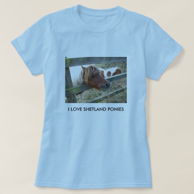Baby för Shetland ponnydamer - dockaT-tröja Tee Shirt (Design framsida)