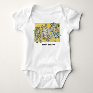 Baby för strandkaninEarobics tecknad T-shirt