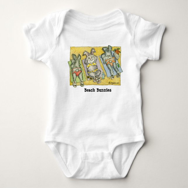 Baby för strandkaninEarobics tecknad T-shirt (Framsida)