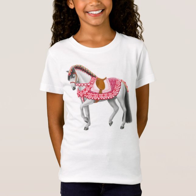 Baby för valentinhästflickor - dockaskjorta t-shirt (Framsida)