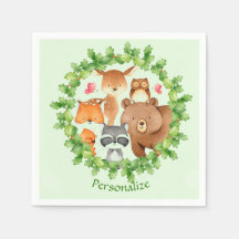 Baby Forest Animals Bear Raccoon Squirrel Birthday