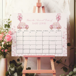 Baby Förfallodatum Kalender Babyskuva Spelet Rosa  Poster