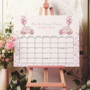 Baby Förfallodatum Kalender Babyskuva Spelet Rosa  Poster