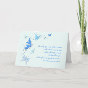 Baby: Förlorad spädbarnspojke Blue Butterflies Son Anteckningskort