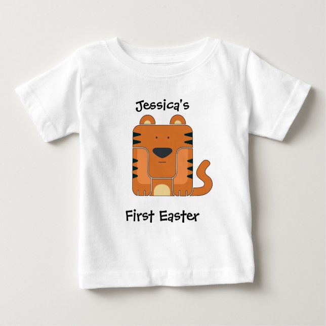 Baby förnamn och händelse med den gulliga tigern tee shirt (Framsida)
