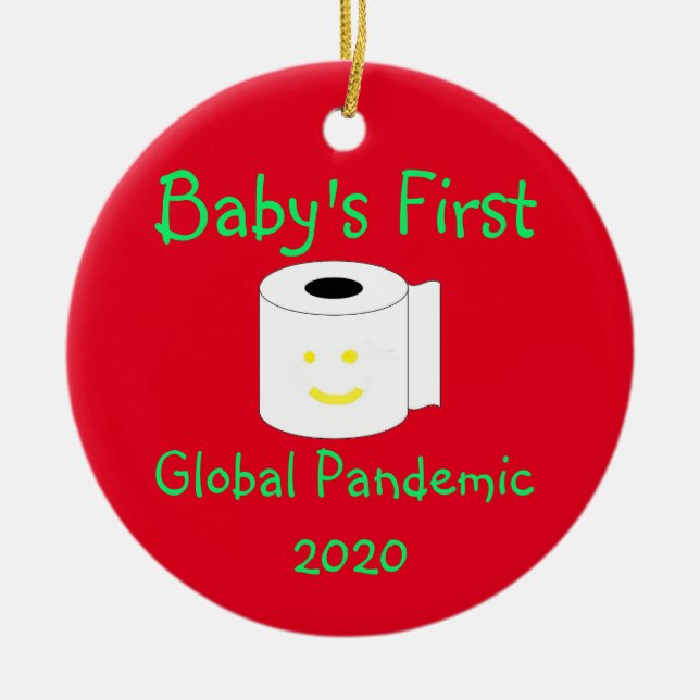 Baby först Global Pandemi Julgransprydnad Keramik (Framsidan)