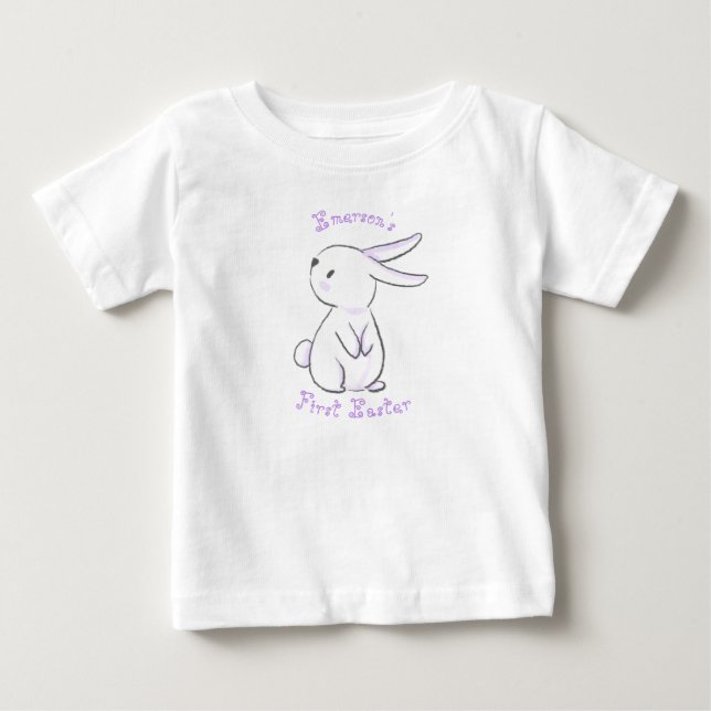 Baby först Påsk med söt lila T Shirt (Framsida)