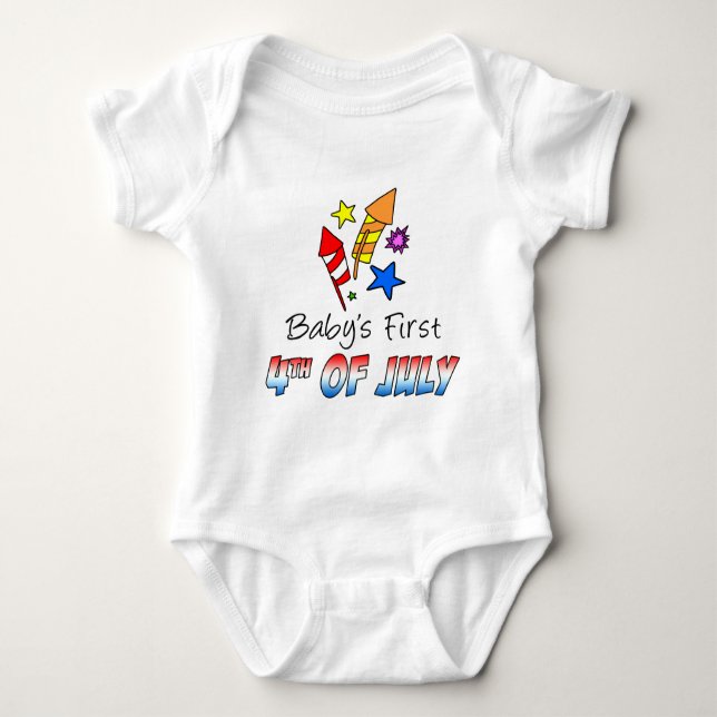 Baby första 4 juli t-shirt (Framsida)