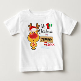 Baby första anpassningsbar för julren tee shirt