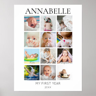baby första år fotokollage i bilder poster