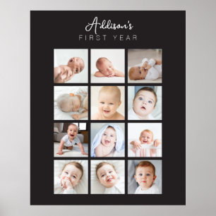 Baby första året - månatligt foto Poster