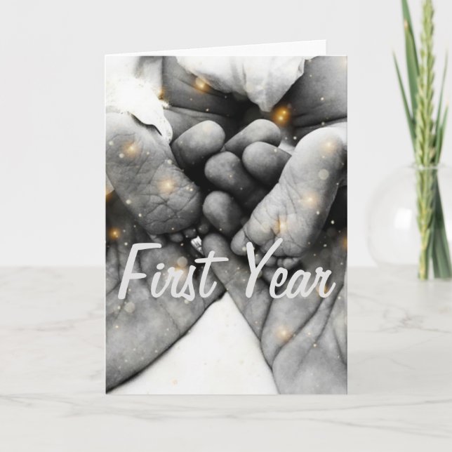 Baby första årskort kort (Framsida)